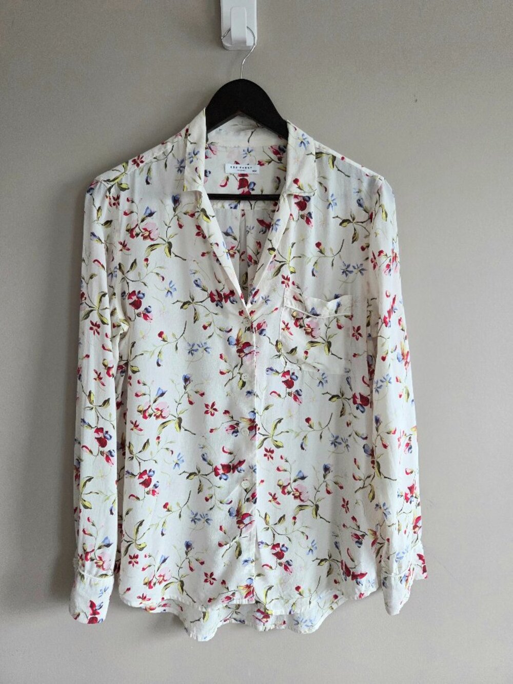 Equipment Brett Print 100% Silk Blouse Floral AS IS